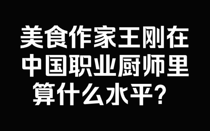 美食作家王刚在中国职业厨师里算什么水平?哔哩哔哩bilibili