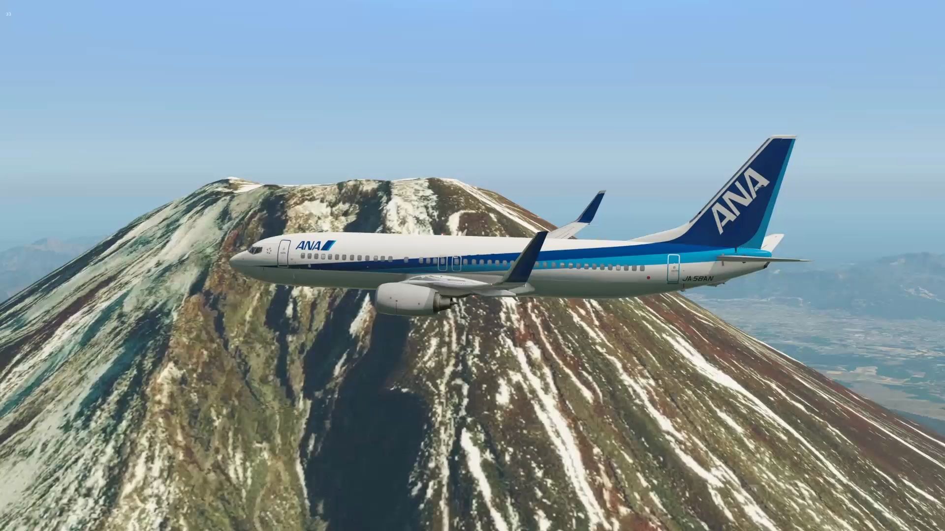 xplane11从2400米的高度低空绕飞日本富士山