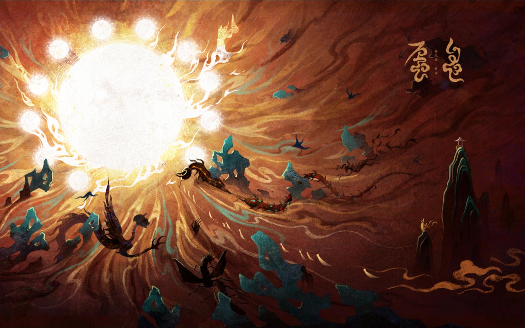 【4k壁纸】蜃息世界观插画 | 越过丛生的魔祟前往诸天之极吧!