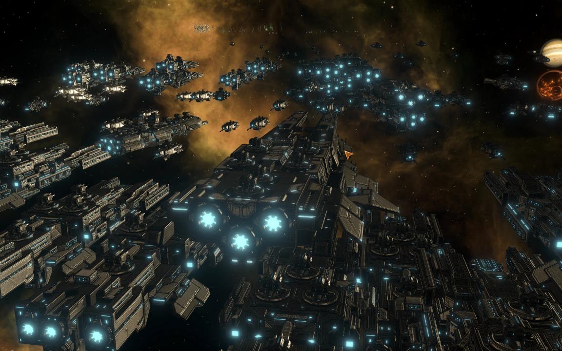 群星当你以泰坦的视角观看与堕落帝国舰队的战斗