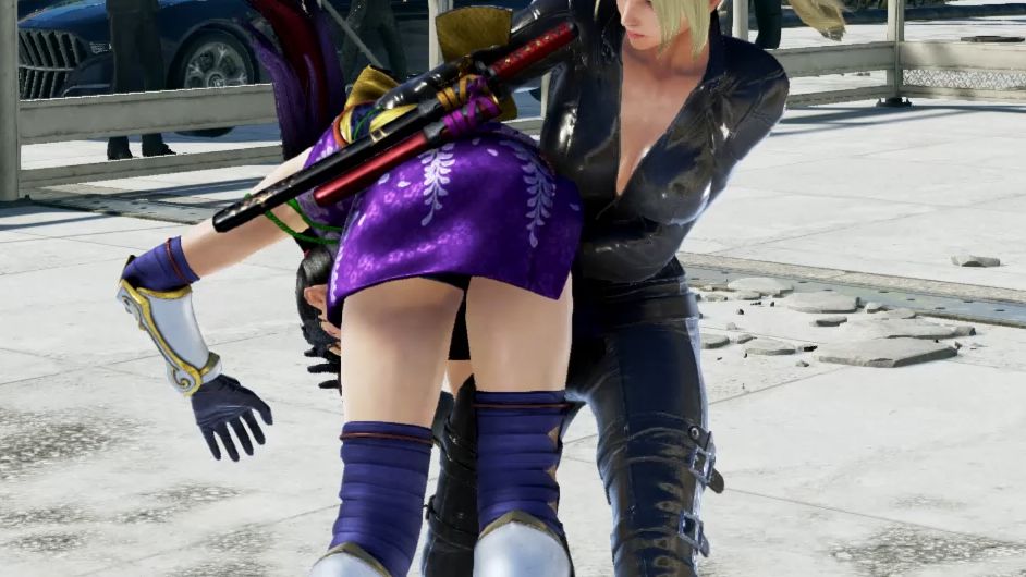 铁拳7 近距离欣赏州光小姐姐被抱起来打屁股