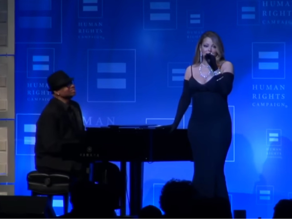 [图]天后气场全开 /最会唱歌的人 mariah carey hero 2015HRC gala