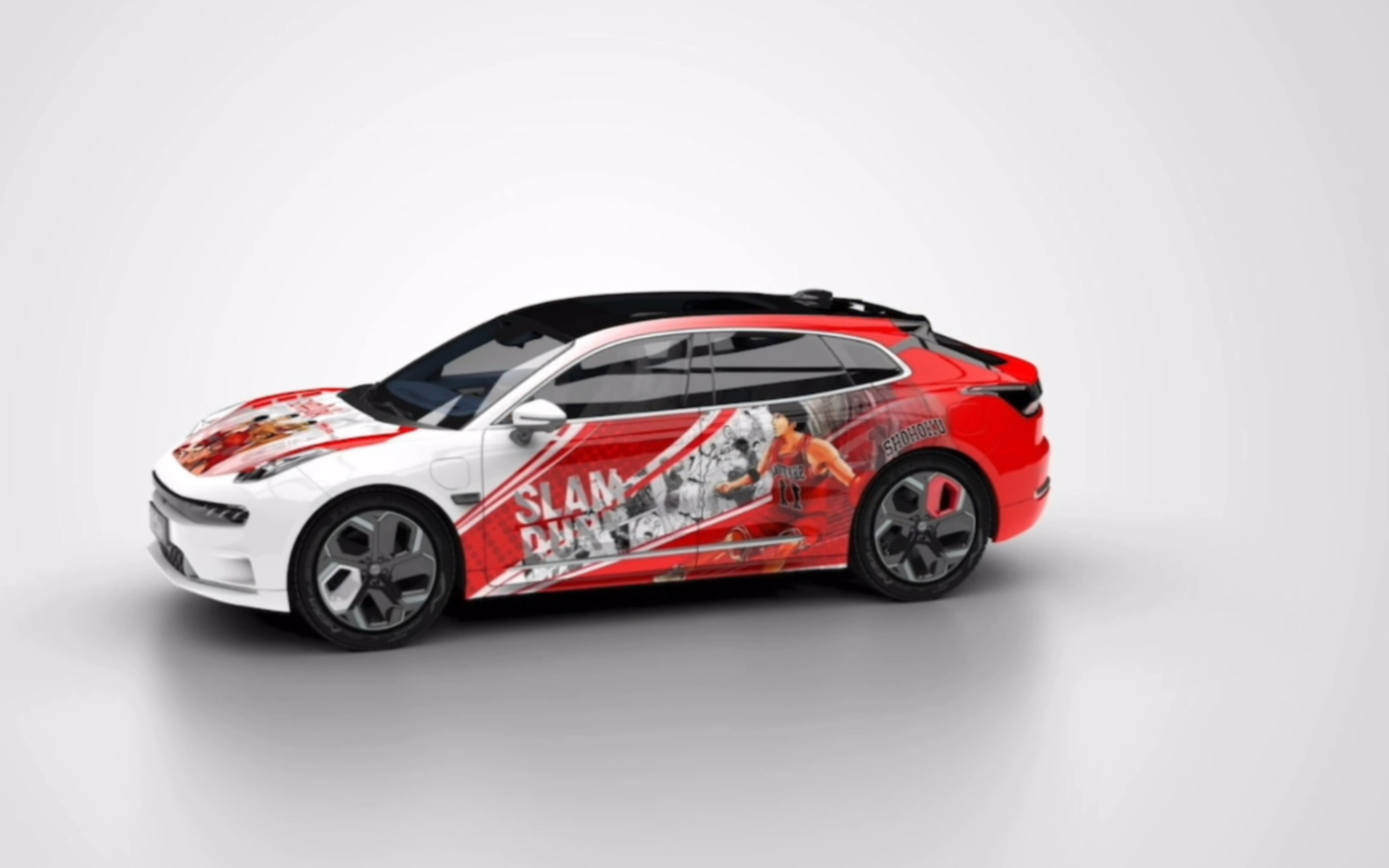 极氪001灌篮高手涂装,汽车改色贴膜彩绘定制