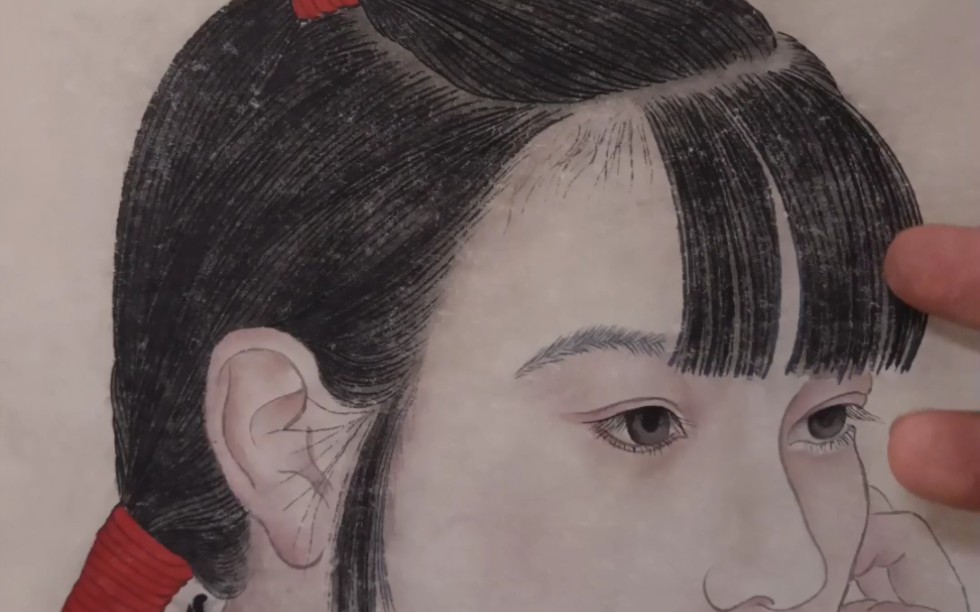 临摹何家英老师"独坐黄昏后"步骤五_哔哩哔哩_bilibili