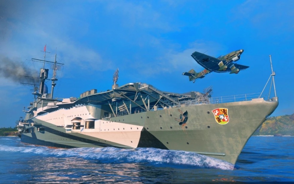 空中死神斯图卡,德系"副炮流"航母:齐柏林伯爵【战舰联盟第395期】