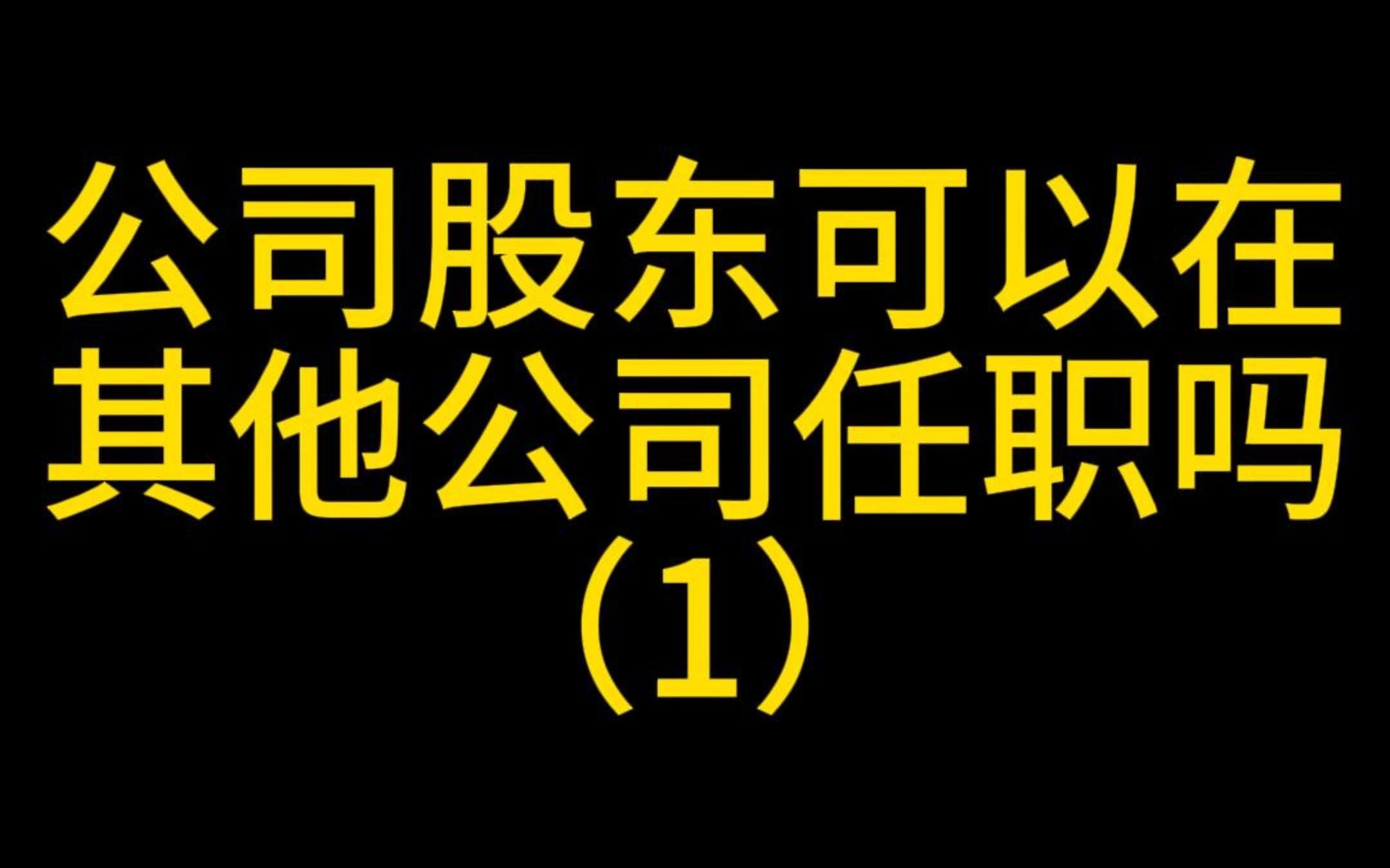 公司股东可以在其他公司任职吗(1)哔哩哔哩bilibili