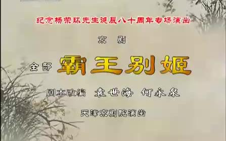 【京剧】《霸王别姬》(王艳 张艳玲 何永泉 张幼麟)(2007年12月20日)(纪念杨荣环先生诞辰八十周年折子戏专场演出)哔哩哔哩bilibili