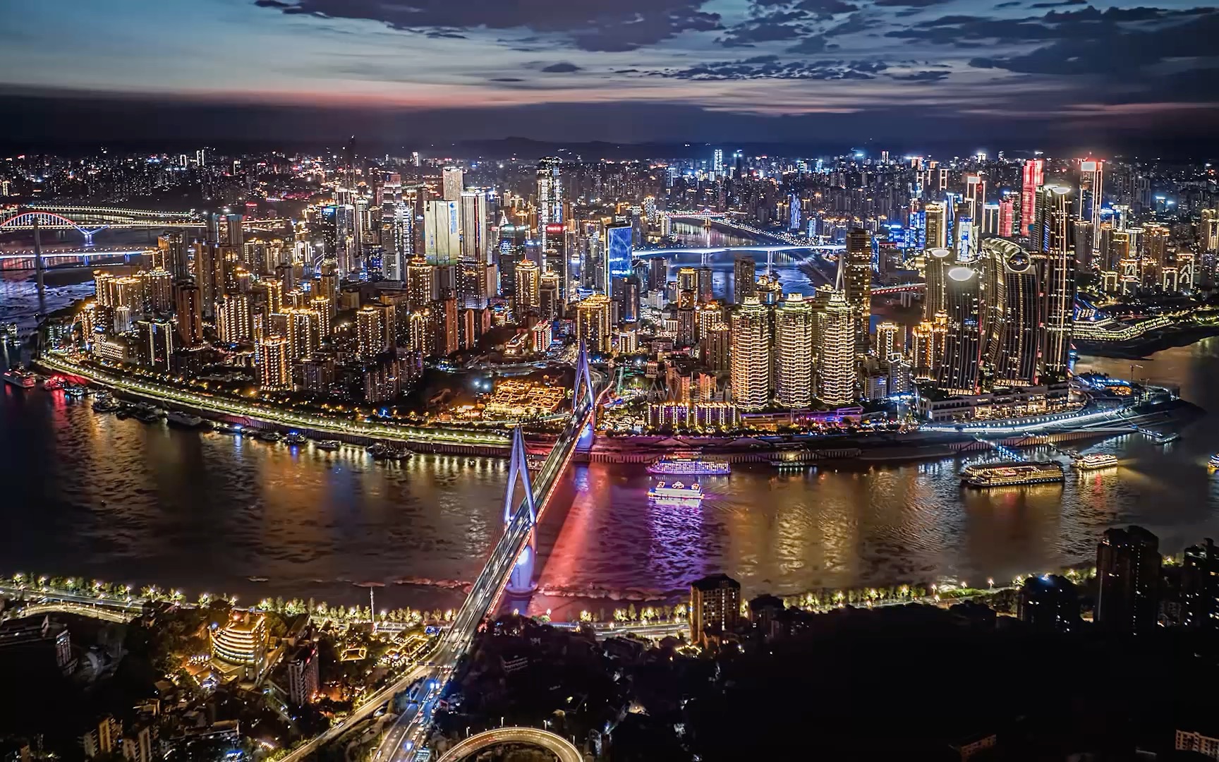 [图]航拍重庆夜景