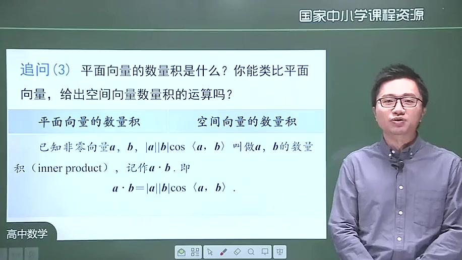 高二数学选择性必修第一册 人教A版 高中数学必选一数学 高二数学上册数学必修1数学选修1选择性必修一1.1.2 空间向量的数量积运算哔哩哔哩bilibili