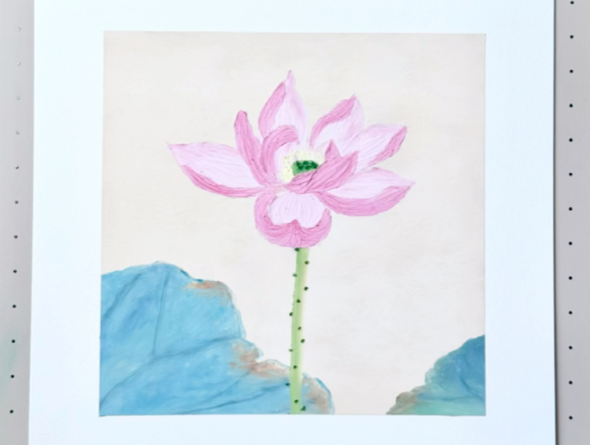 油画棒画国画——荷花