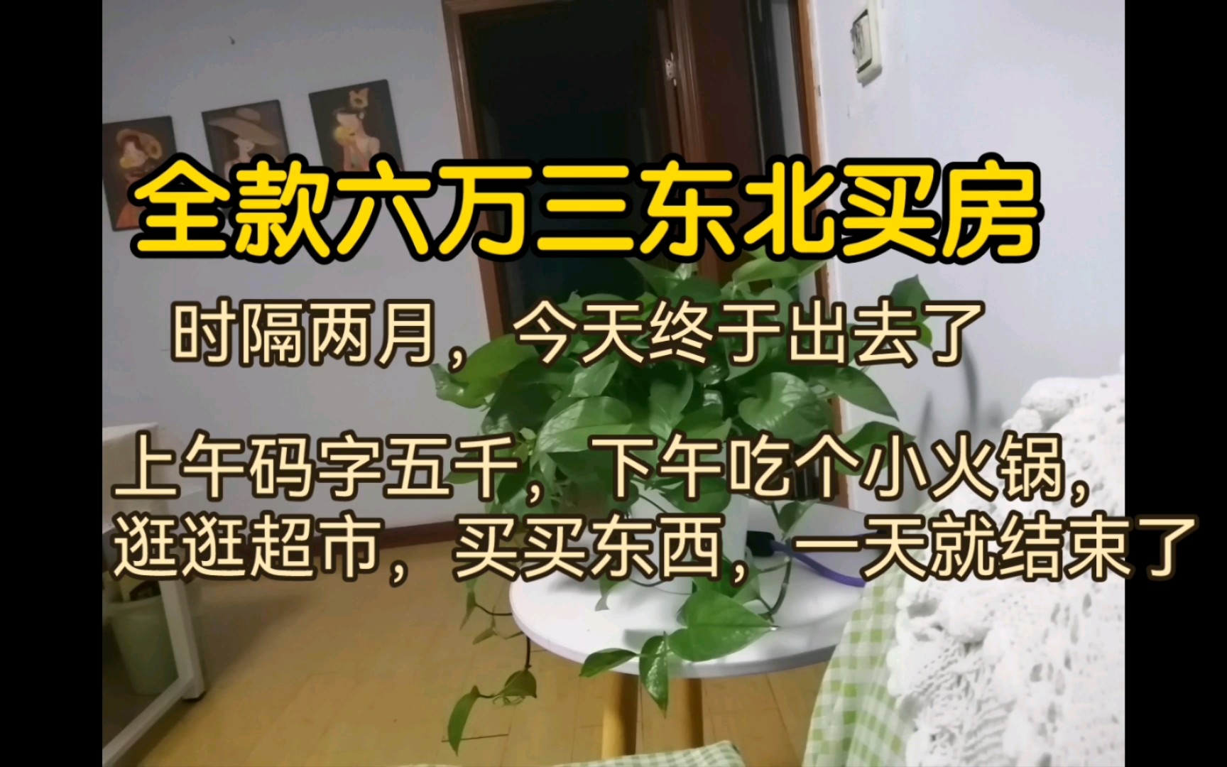 小说作者在东北买房后的码字生活:骨灰级宅女今天终于出门了.上午码字五千,中午吃了饺子,下午送了小鱼,晚饭吃了小火锅.超市也逛了,奶茶也买...