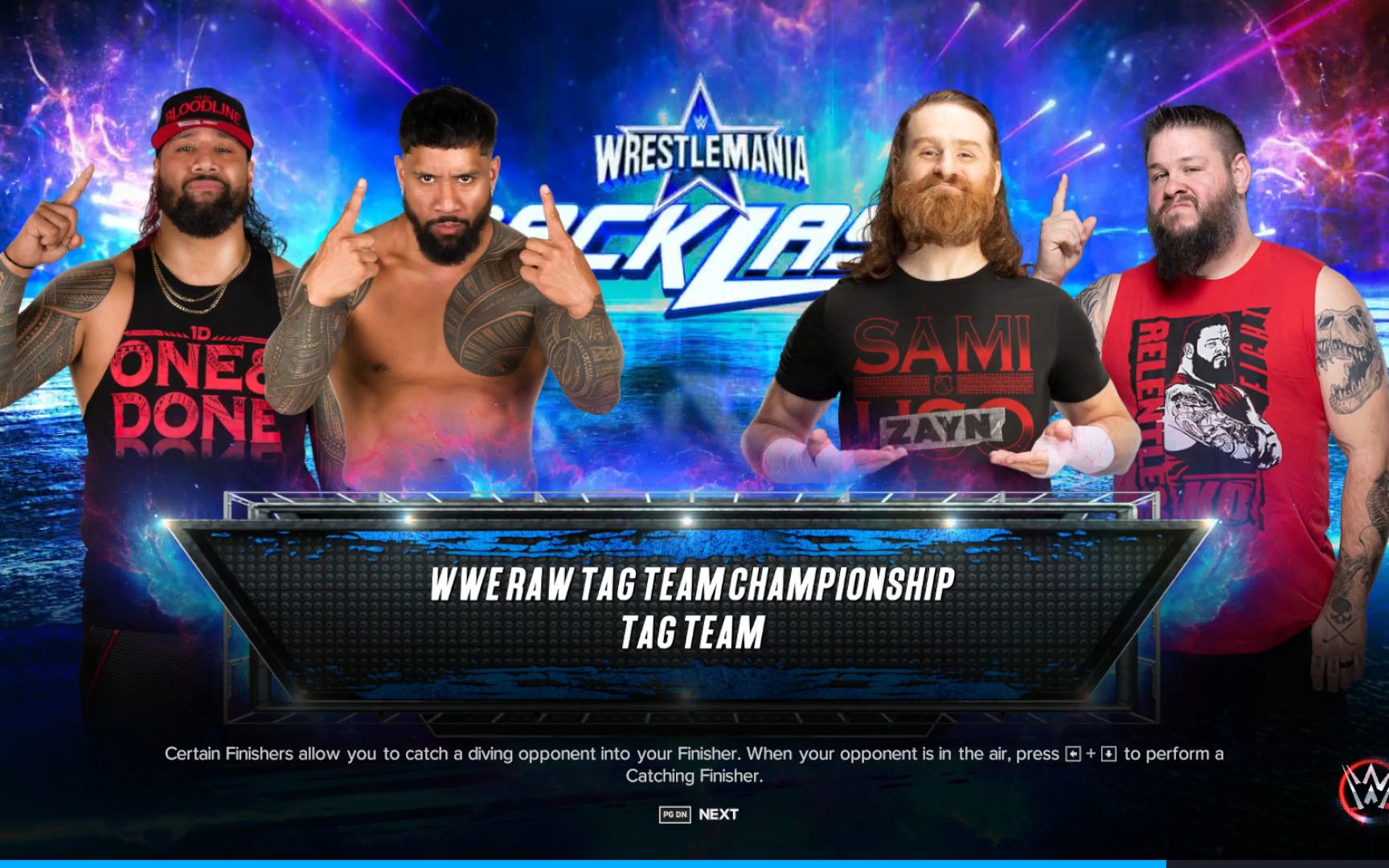 wwe 2k23 爆裂震撼预演 双打冠军重战赛 萨米ko vs乌索