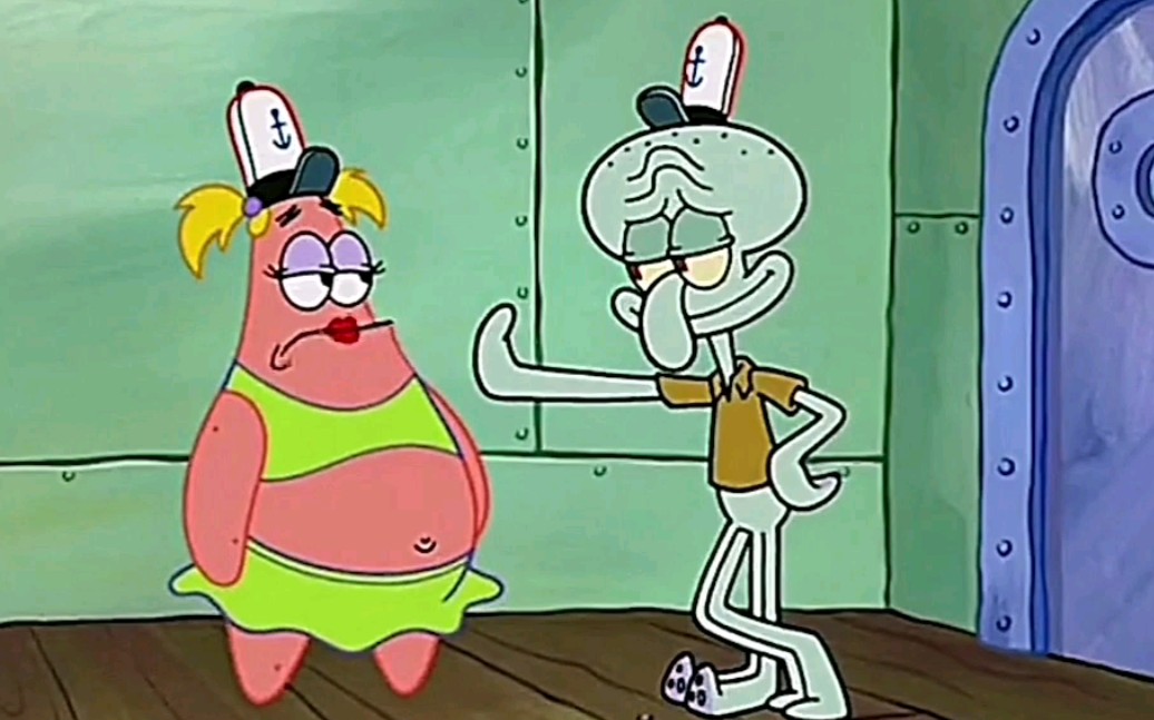 蟹老板和章鱼哥对派美眉一见钟情,并展开了疯狂追求