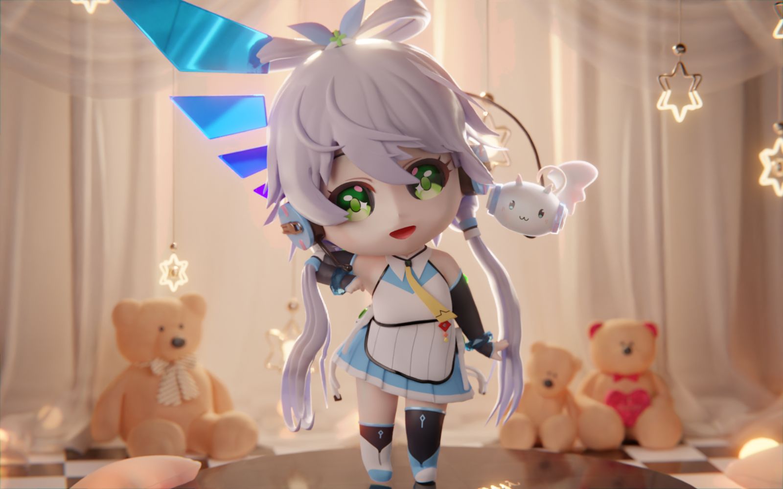 【blender两小时助眠】q版洛天依 mmd模型建模全流程 20倍速