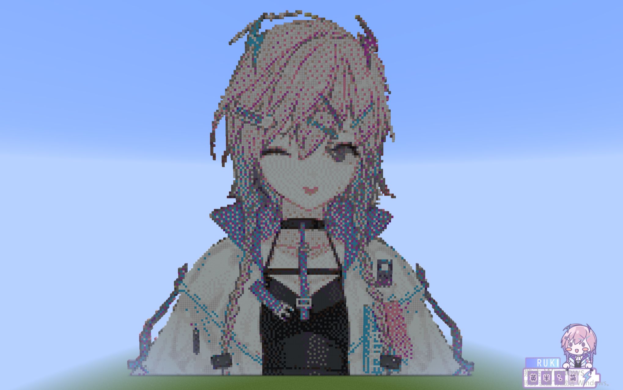 【ruki一周年】用mc画ru爹!ruki半身像素画