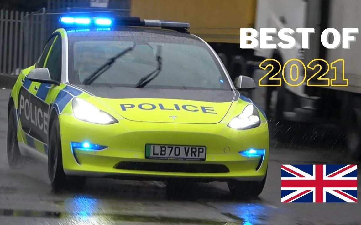 BEST OF POLICE 2021!  NEW TESLA, Unmarked cars responding & action!哔哩哔哩bilibili