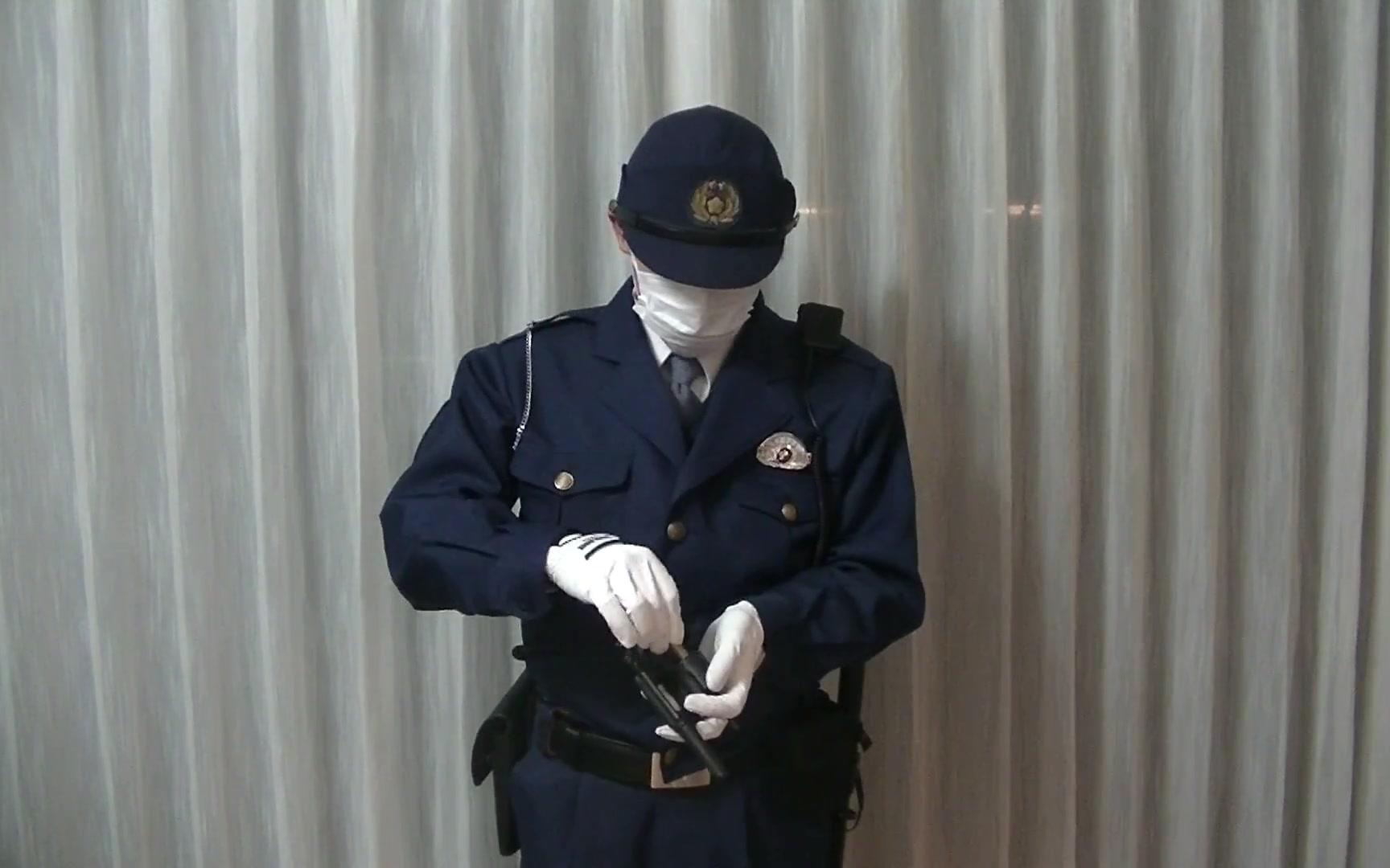 日本警察执勤例行自我检查常规检点列队会操
