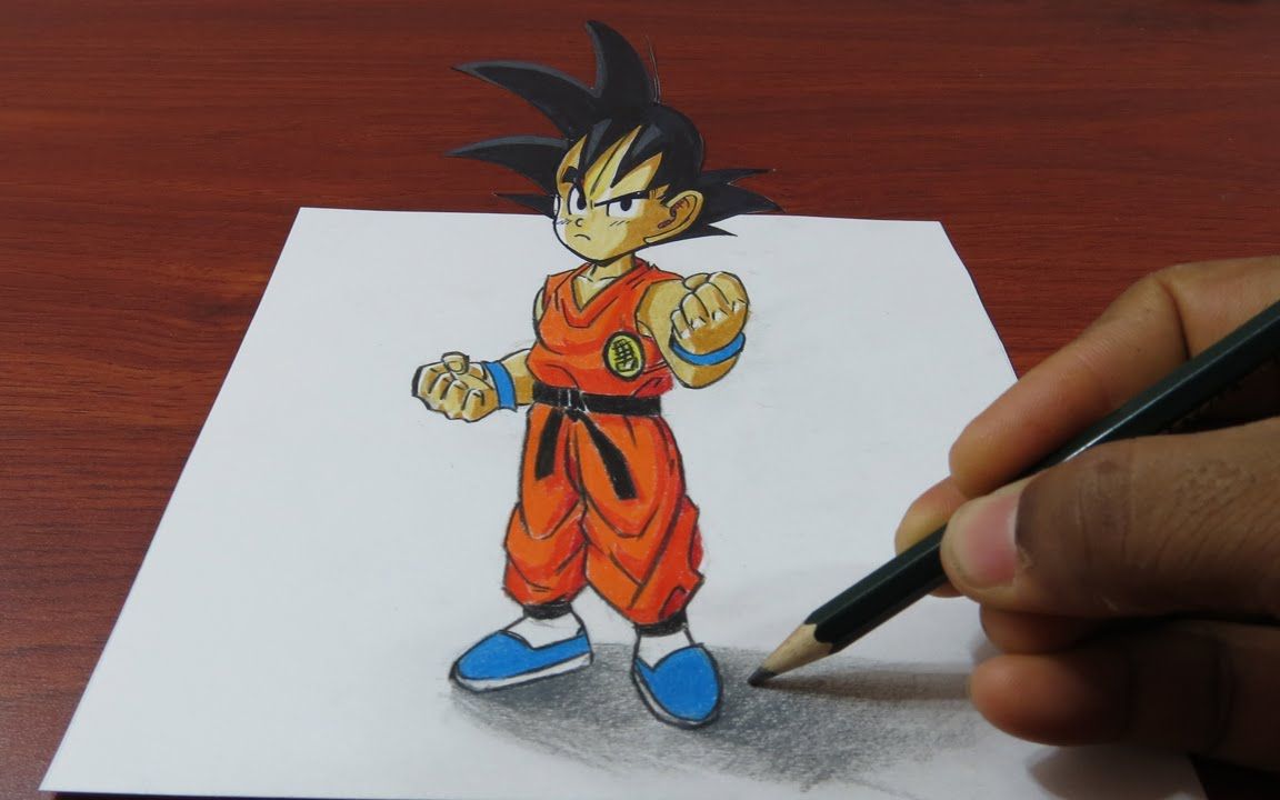 手绘龙珠悟空!超燃回忆童年【3d立体画】