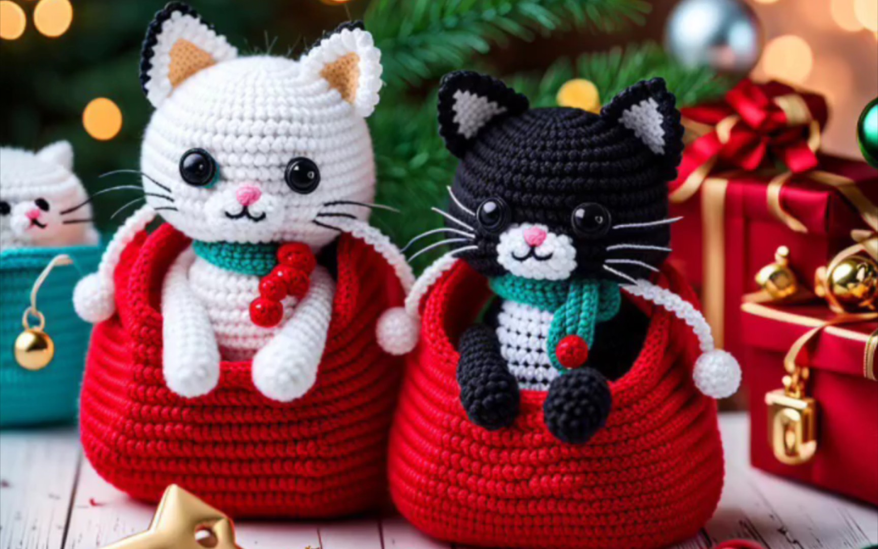 钩针美图 | 可爱福袋小猫咪