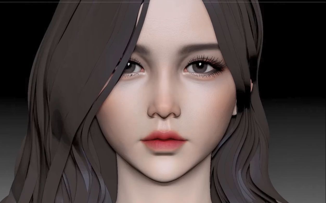 建模师爆肝3天制作的女性脸部,在整个b站都找不到第二个