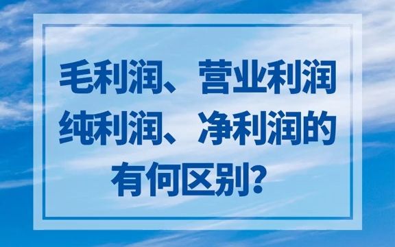 毛利润、营业利润、纯利润、净利润有何区别哔哩哔哩bilibili