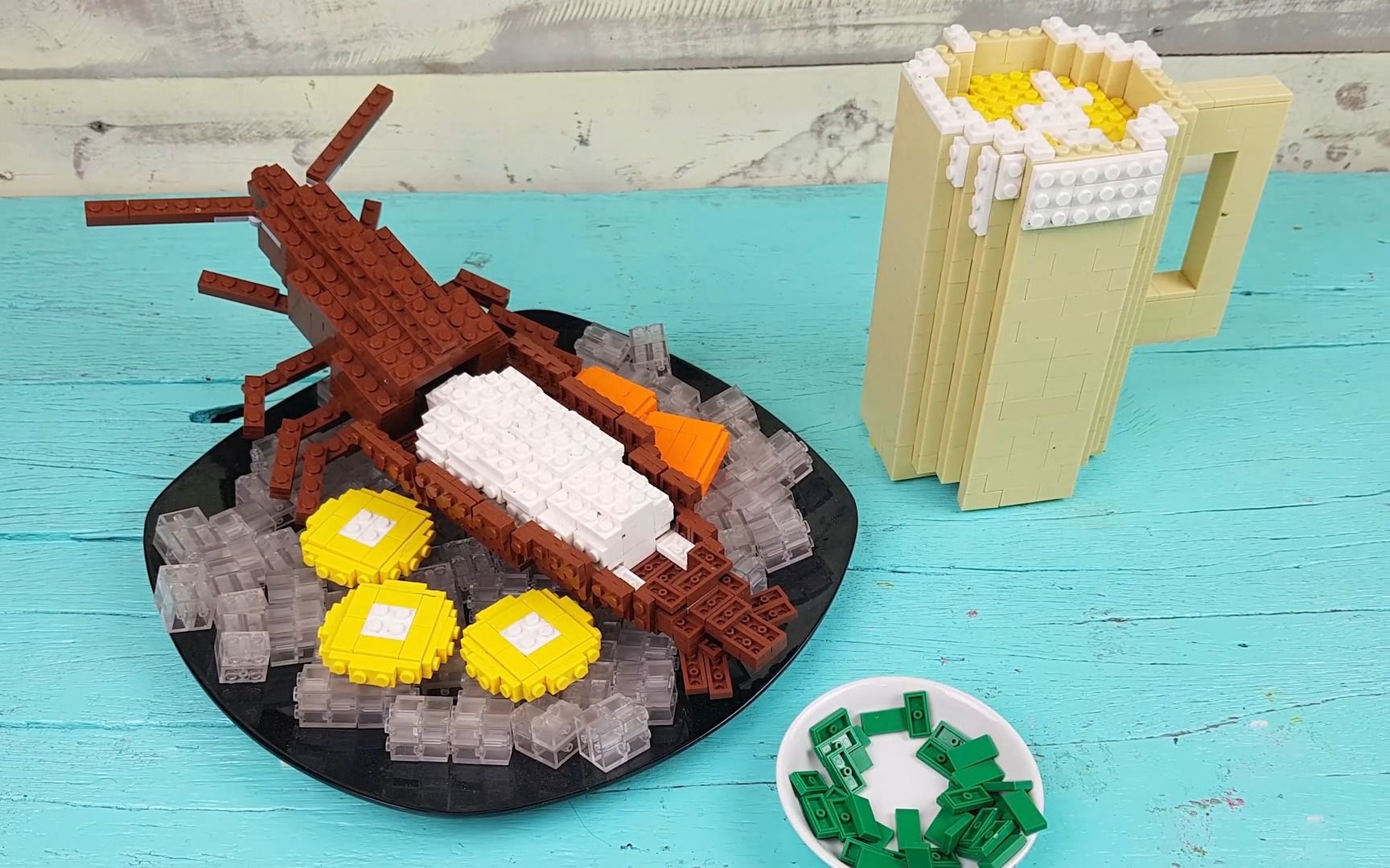 【解压美食】超解压的乐高龙虾