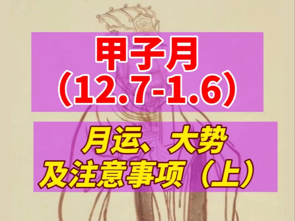 甲子月(12.71.6)月运、趋势及注意事项(上)哔哩哔哩bilibili