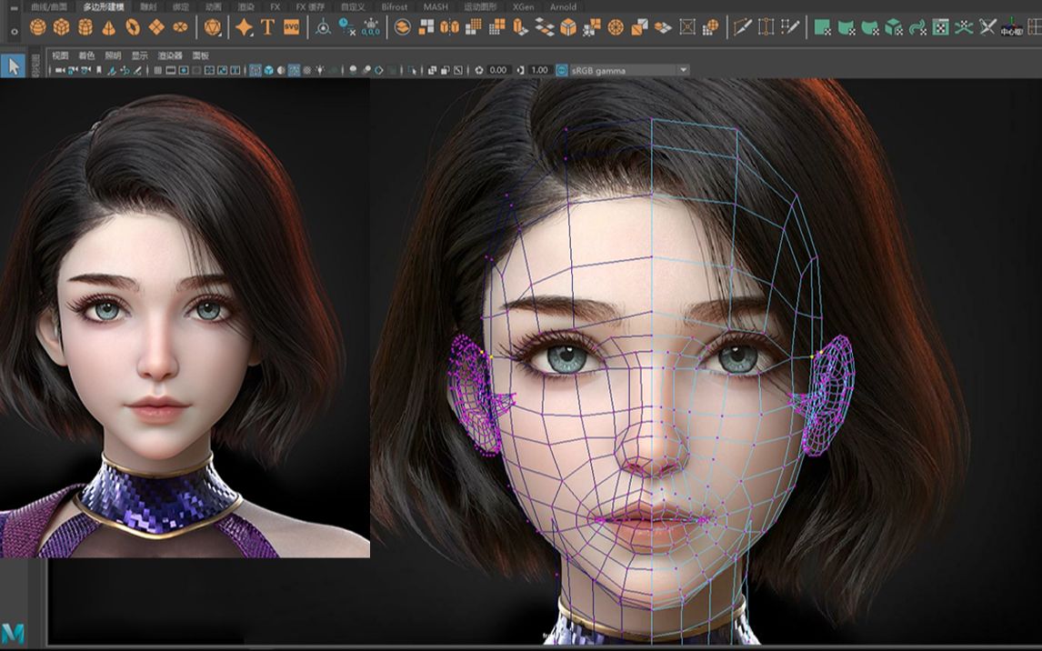 【Maya人物建模】影视动漫角色3D写实制作,超详细人物五官布线教程哔哩哔哩bilibili