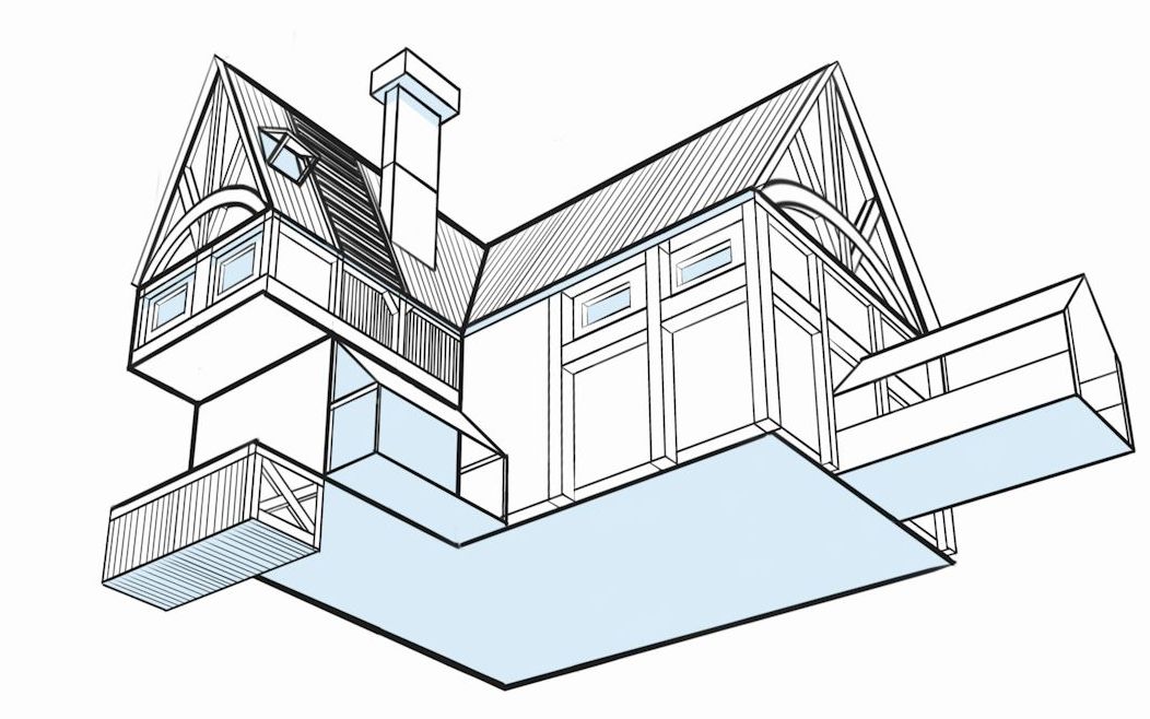 k大 透视课程 作业l1 换个角度的小房子