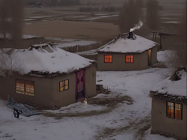 八十年代小村庄雪景,带你重温乡野的纯净之美哔哩哔哩bilibili