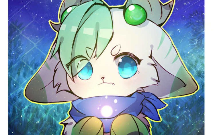 活动作品板绘兽设画两个星空下的兽