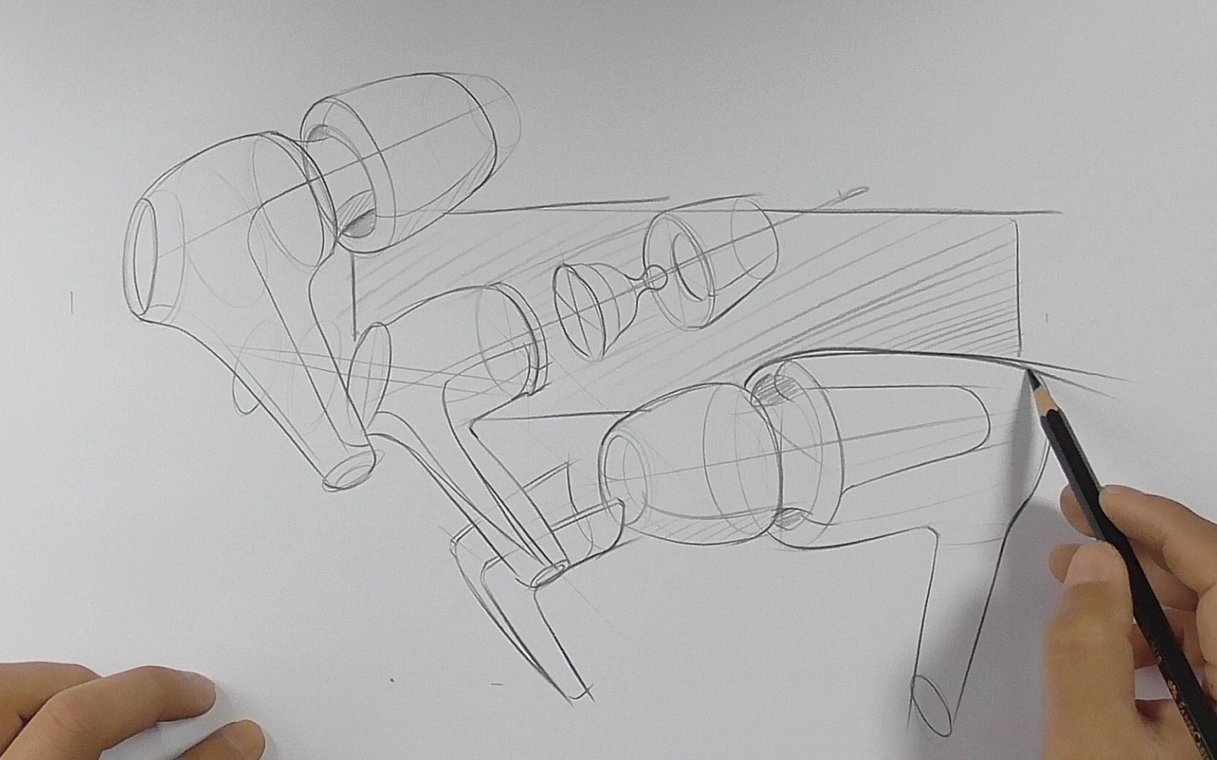 铅笔手绘-工业设计-产品设计手绘基础-每日练习-考研手绘