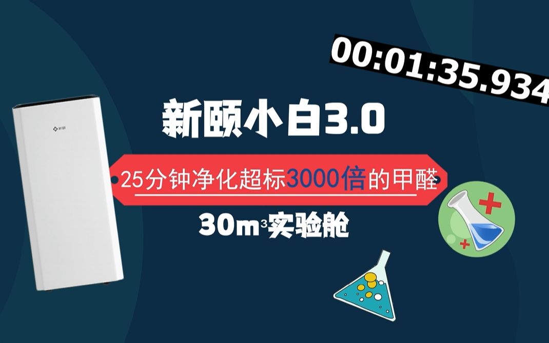 新颐小白3.0空气净化器挑战净化超标甲醛3000倍实验哔哩哔哩bilibili