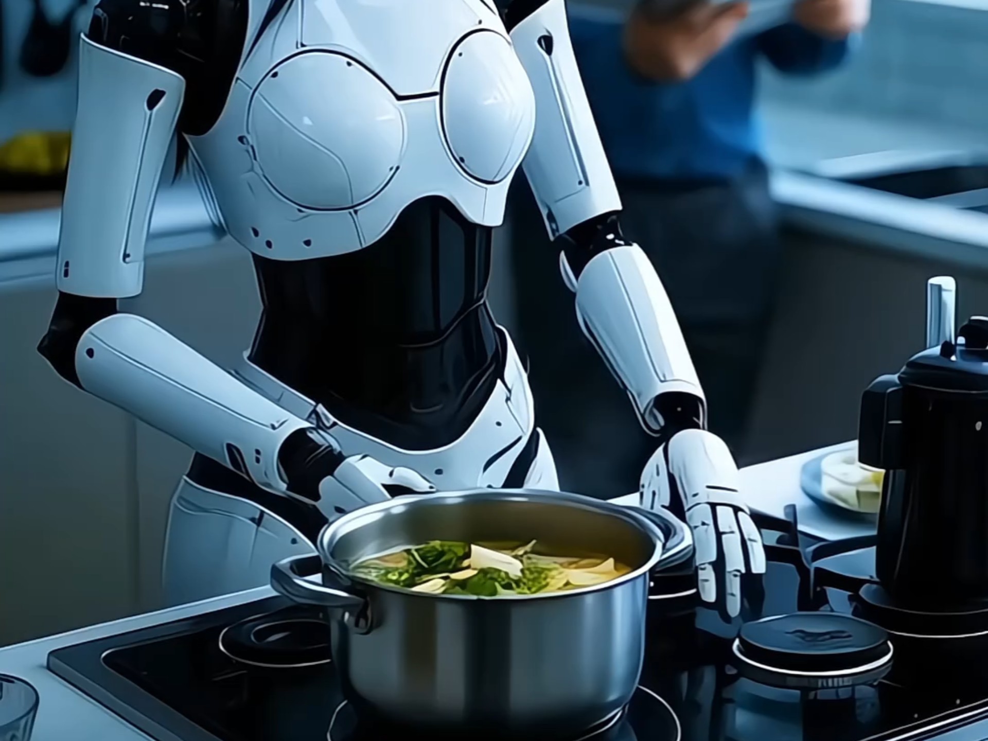 美女机器人做饭