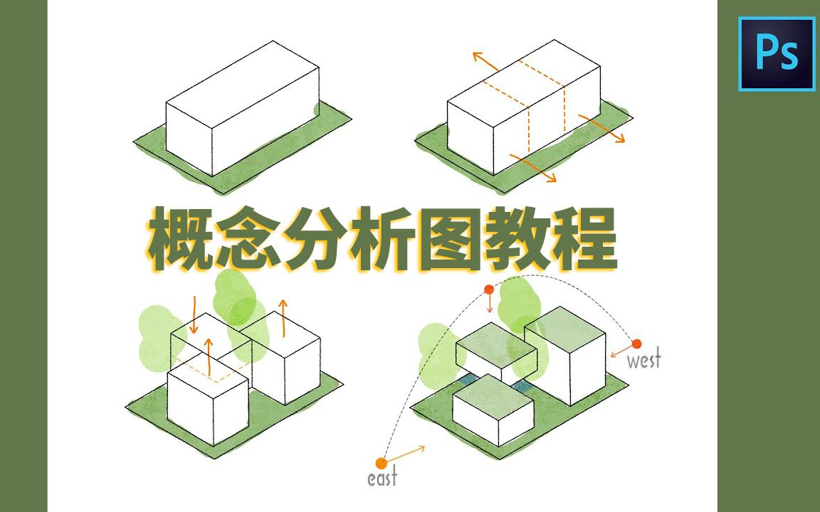 PS教程 | 概念分析图绘制哔哩哔哩bilibili