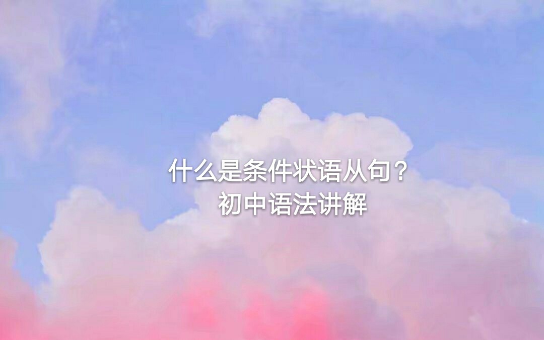 英语教学分享/什么是条件状语从句哔哩哔哩bilibili