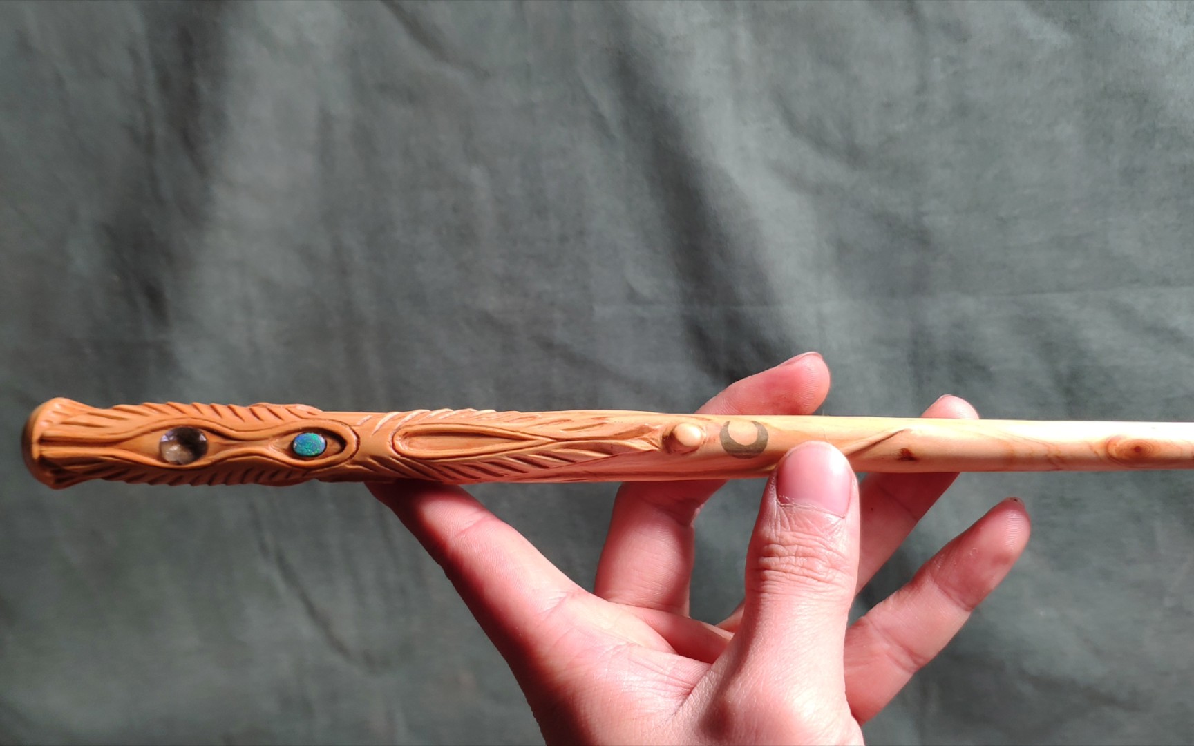 手工魔杖月光下的共产主义之翼之月亮代表我的心杖芯凤凰羽毛木料柏木