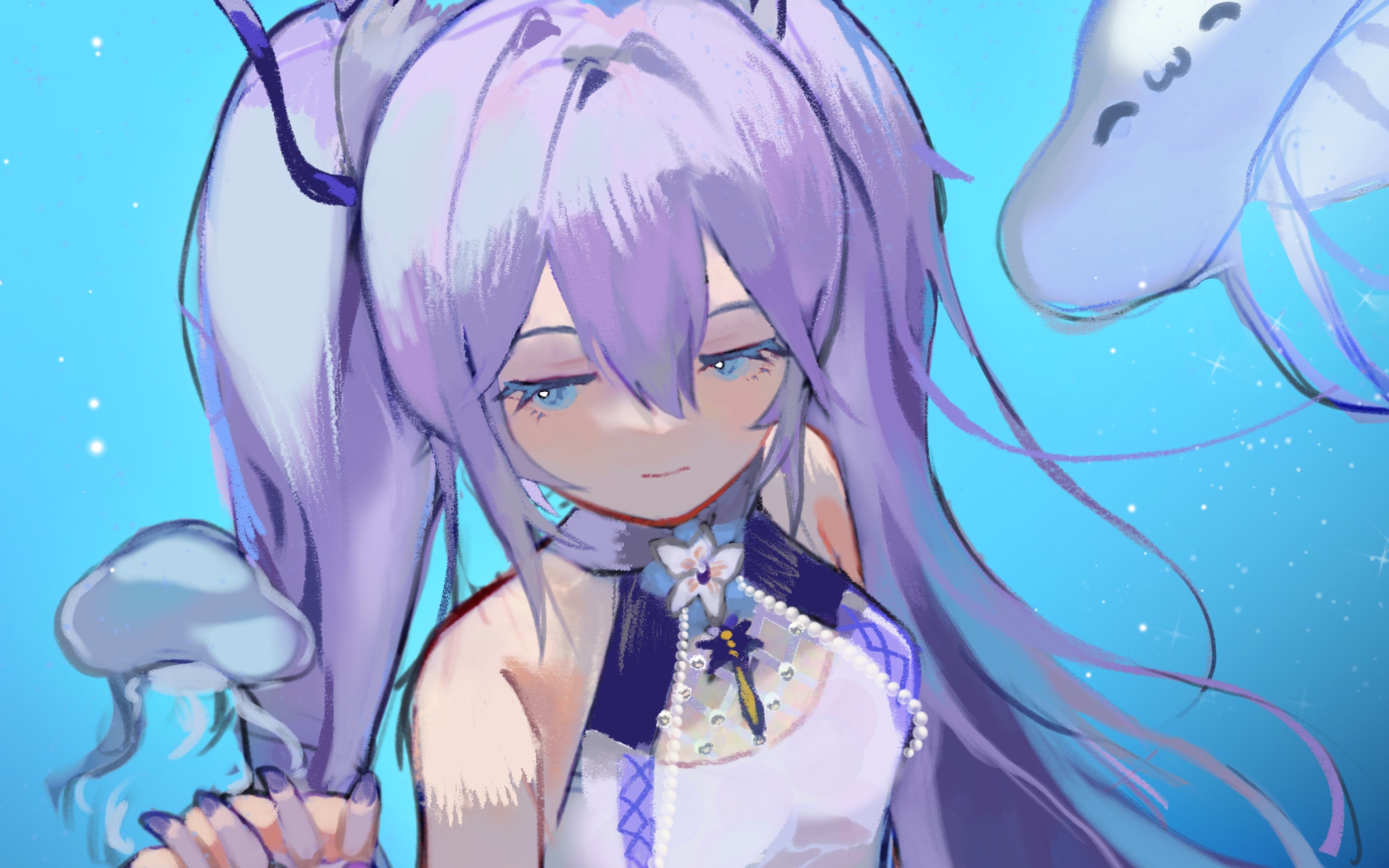 「绘画过程」水母公主向晚