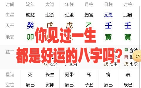 你见过一生都是好运的八字吗?哔哩哔哩bilibili