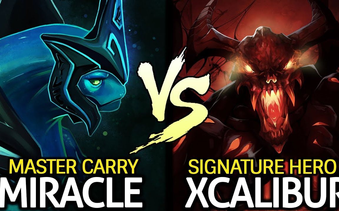 【DOTA2】Miracle 秒人不眨眼的水人 vs XCALIBUR 强壮的炮台影魔 By Dota2 HighSchool哔哩哔哩bilibili