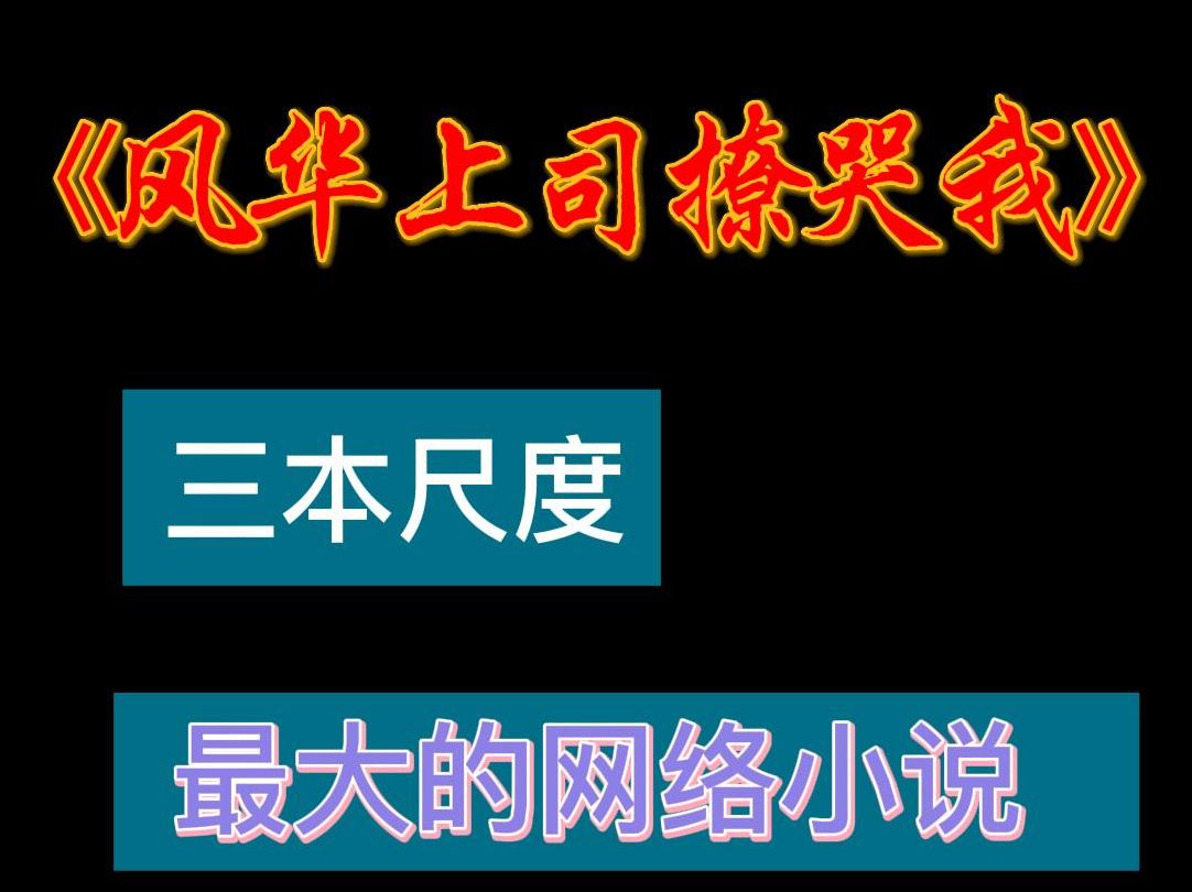 3本尺度最大的网络小说《风华上司撩哭我》
