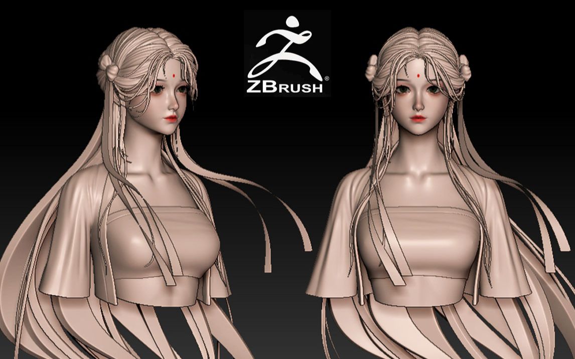 zbrush新手教程:古風女性角色建模零基礎高模雕刻教程!