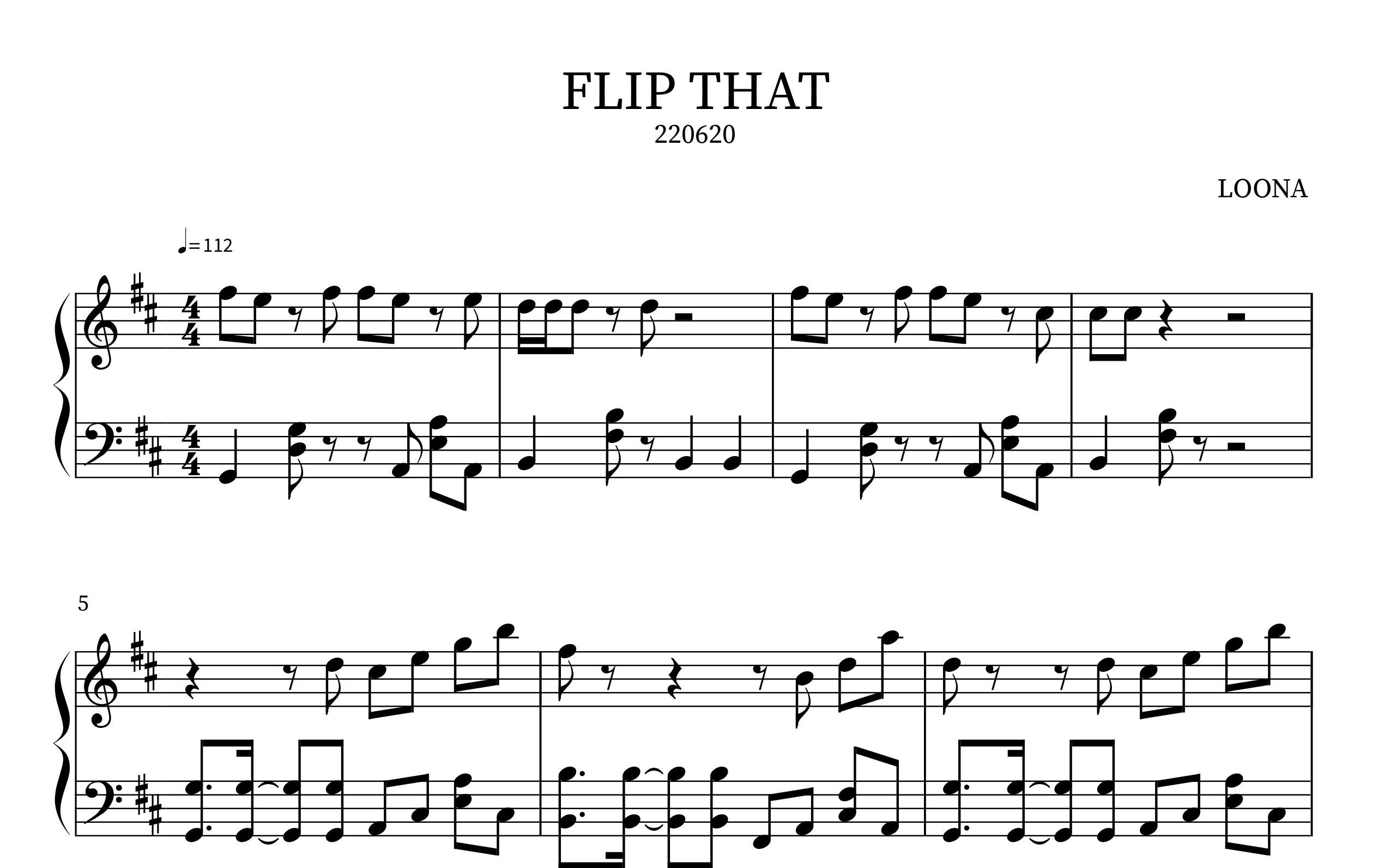 [图]LOONA(本月少女) - Flip That Piano Sheet(鋼琴譜)