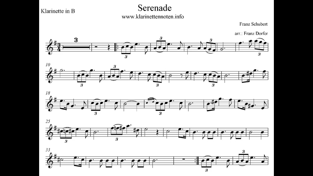 [图]【单簧管】舒伯特小夜曲 Schubert Serenade