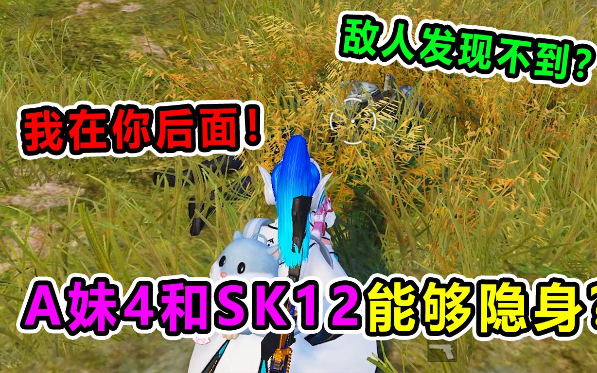 [图]爆笑吃鸡：假如武器会说话！A妹4和SK12能够隐身？敌人发现不了！