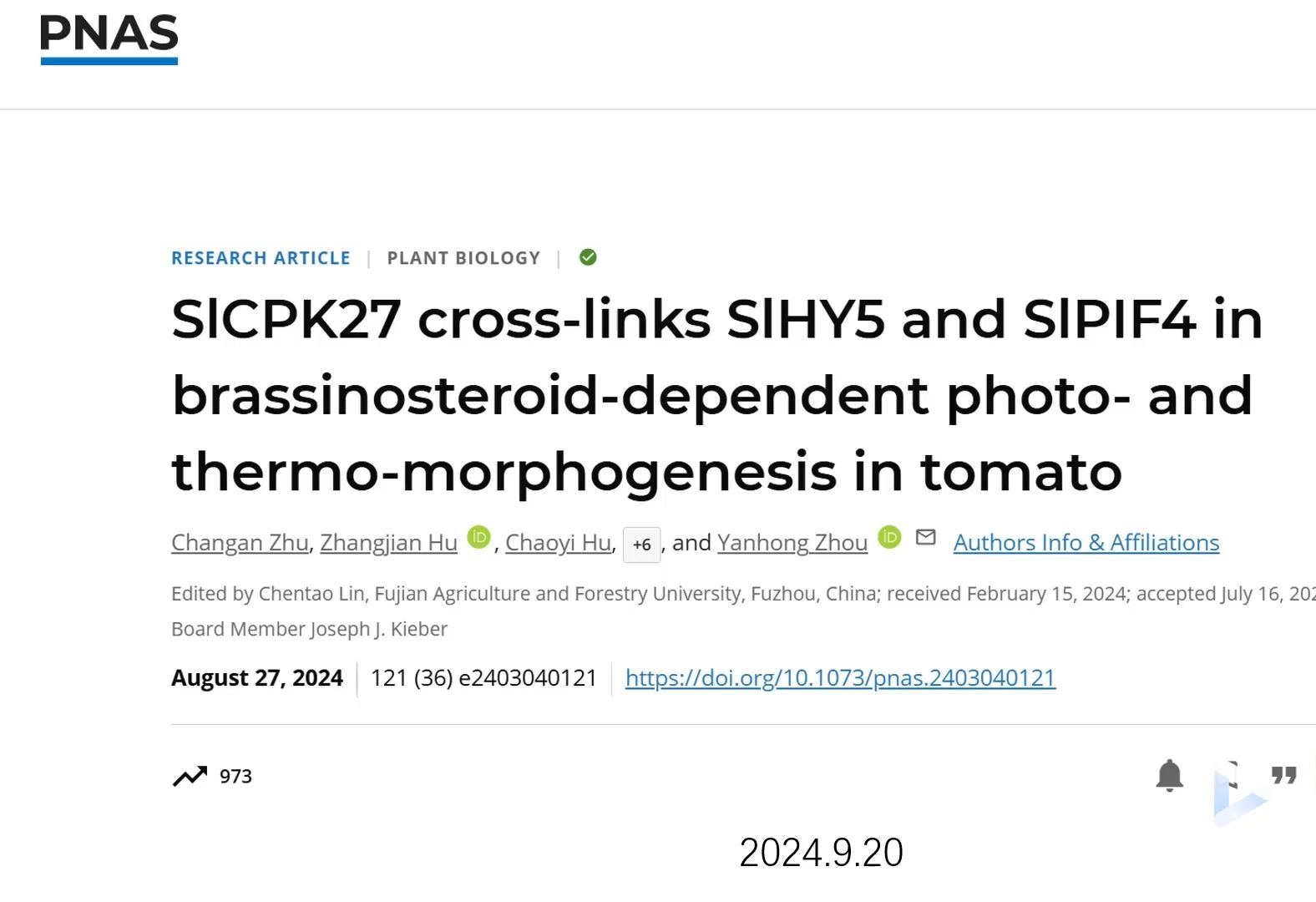 高分期刊 PNAS 番茄SlCPK27交联SlHY5和SlPIF4在油菜素内酯依赖的光热形态中发生作用哔哩哔哩bilibili