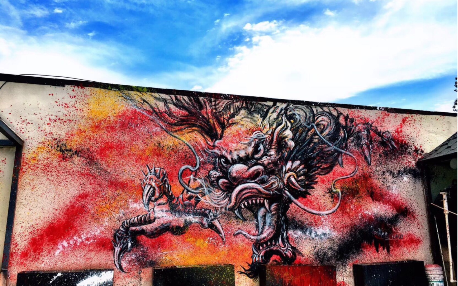 泼墨.中国龙 涂鸦大神街头神作_哔哩哔哩_bilibili