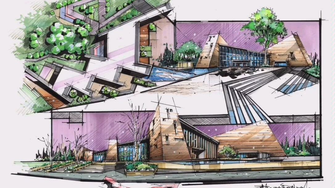 建筑大师案例抄绘…也是建筑上课的案例…喜欢的伙伴们一起画起来