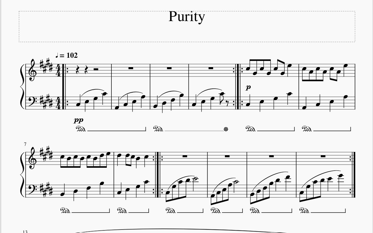 【钢琴曲】用Musescore重制并改编的《Purity》哔哩哔哩bilibili