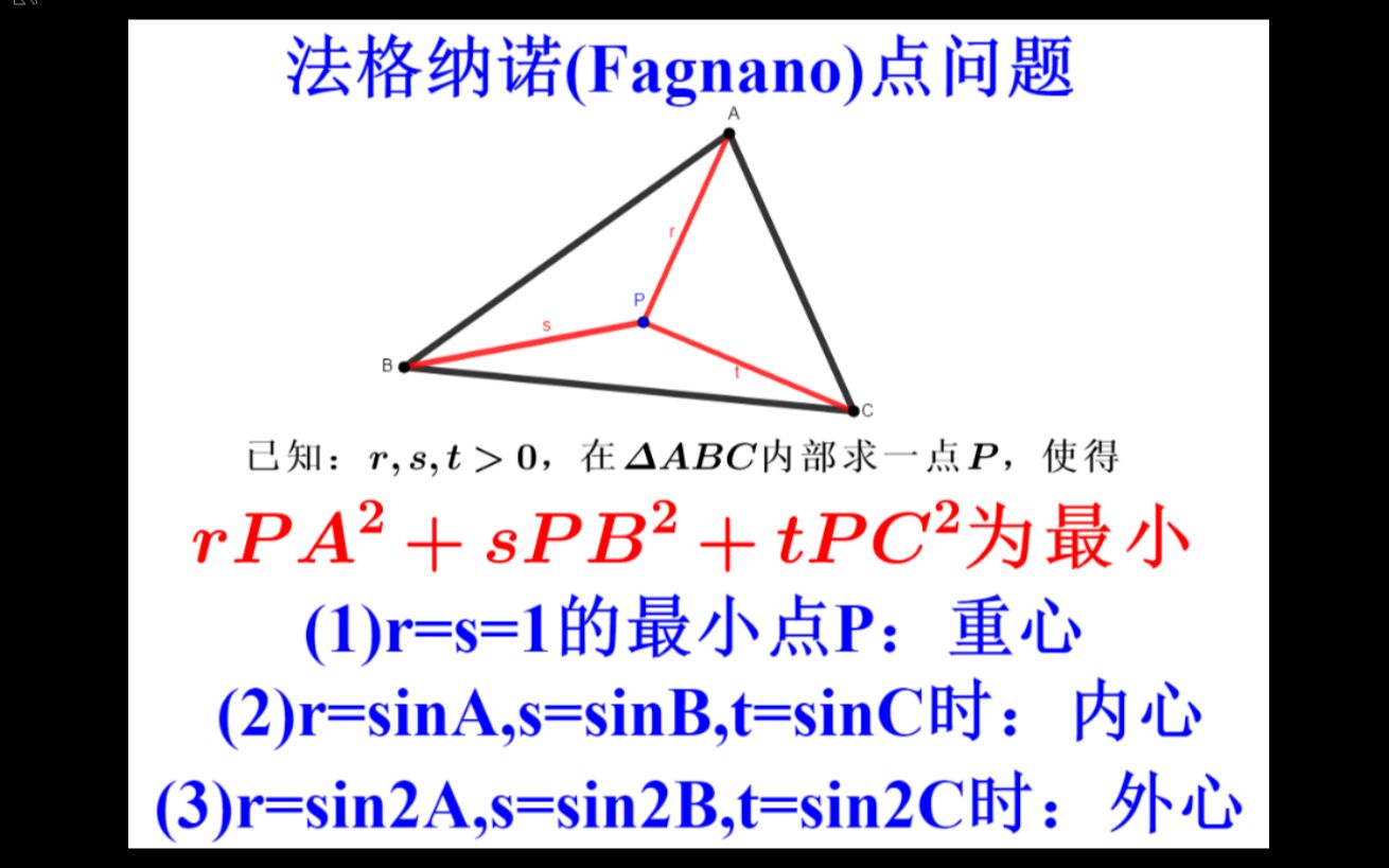 世界名题|法格纳诺点:解析法小试牛刀,三角形内特殊极值点,小技巧解决大问题 难度三星(★★★☆☆)【Fagnano Problem EP1】哔哩哔哩bilibili